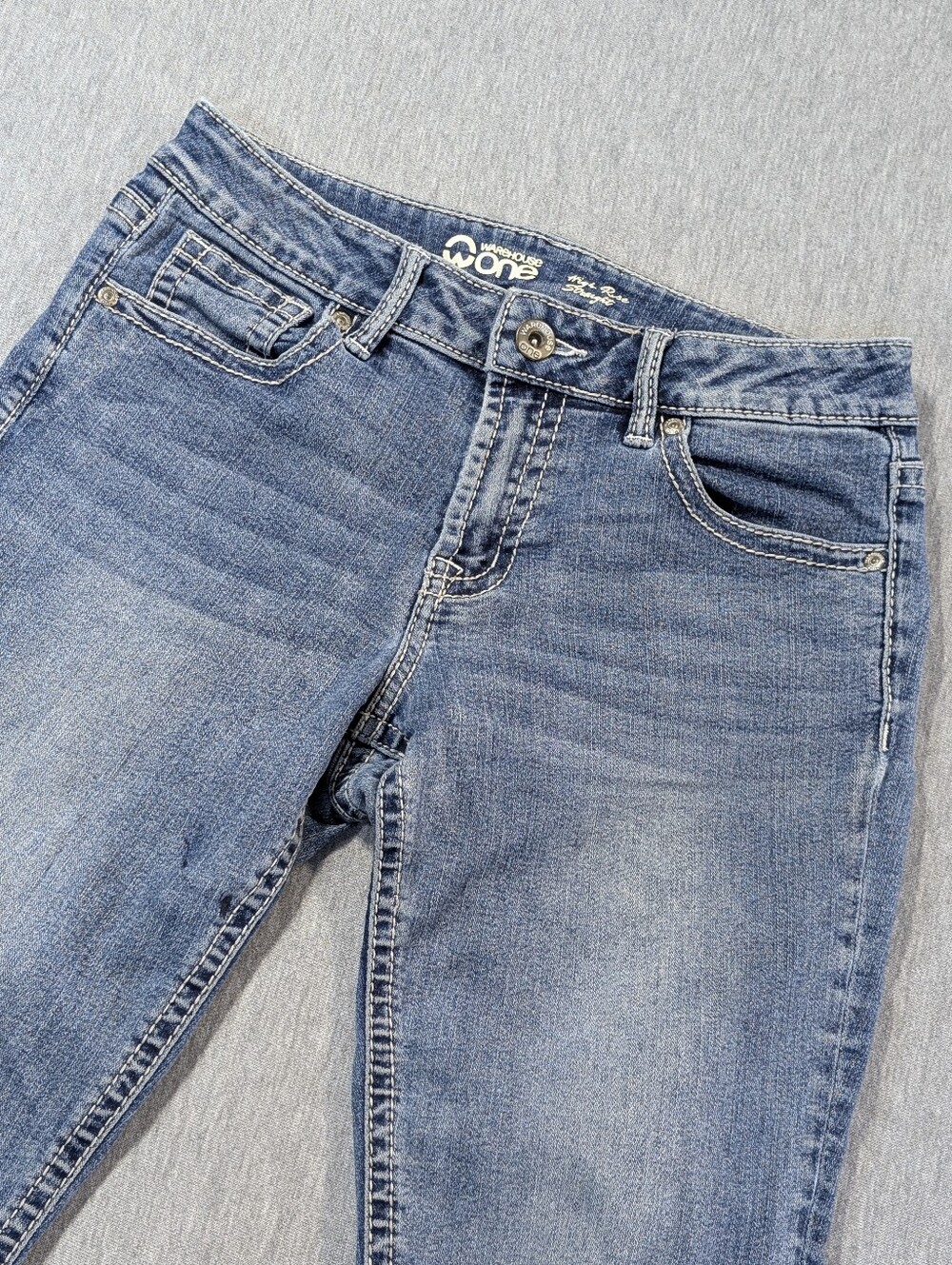 Warehouse One High Rise Straight Jeans Women's 27L Blue Faded